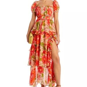 FARM Rio Pink Blooming Floral Maxi Dress NWT Size Small